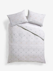 2 Pack White/Grey Stripe Reversible Duvet Cover and Pillowcase Set - Image 6 of 7