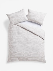 2 Pack Natural Beige/White Wave Reversible Duvet Cover and Pillowcase Set - Image 9 of 9