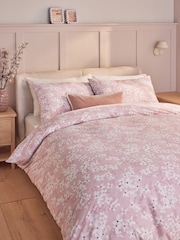 2 Pack Pink/White Ditsy Floral Reversible Duvet Cover and Pillowcase Set - Image 3 of 7