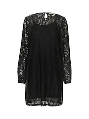 Cream Crkanni Floral Lace Cocktail Black Dress - Image 5 of 6
