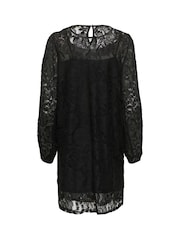 Cream Crkanni Floral Lace Cocktail Black Dress - Image 6 of 6
