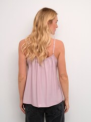 Cream Pink Cranna Thin Strap Top Lace Singlet - Image 2 of 6