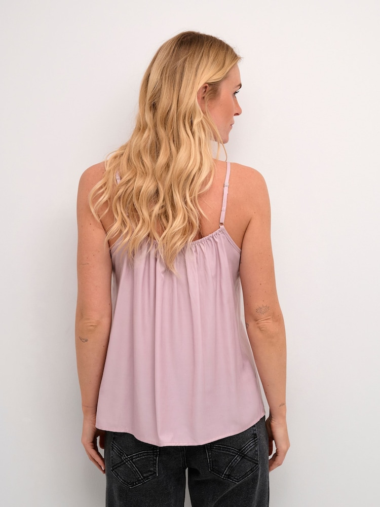 Cream Pink Cranna Thin Strap Top Lace Singlet - Image 2 of 6