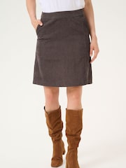 Kaffe Vera Corduroy Above Knee Length Brown Skirt - Image 1 of 7