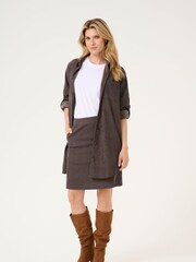 Kaffe Vera Corduroy Above Knee Length Brown Skirt - Image 3 of 7