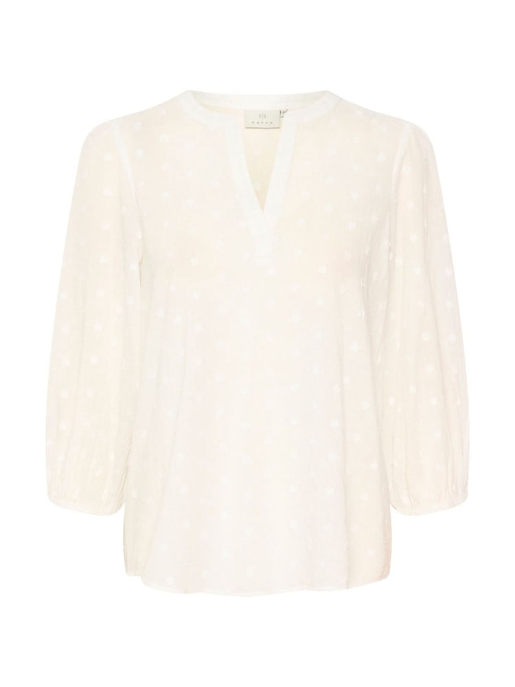 Kaffe Kajollia Notch Neck 3/4 Sleeve 100% Cotton Blouse - Image 4 of 5