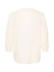 Kaffe Kajollia Notch Neck 3/4 Sleeve 100% Cotton Blouse - Image 5 of 5