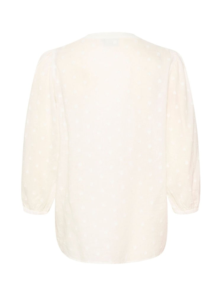 Kaffe Kajollia Notch Neck 3/4 Sleeve 100% Cotton Blouse - Image 5 of 5