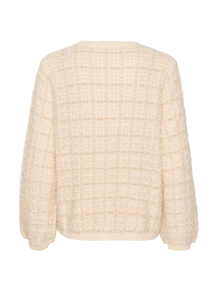 Cream Crbilo Checkered V-Neck Pullover Black Jumper - Image 6 of 6
