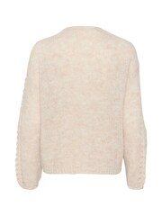 Cream Natural Crniso Open Front Hole Knit Cardigan - Image 6 of 6