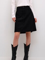 Cream Crcory Above The Knee Corduroy Black Skirt - Image 1 of 6
