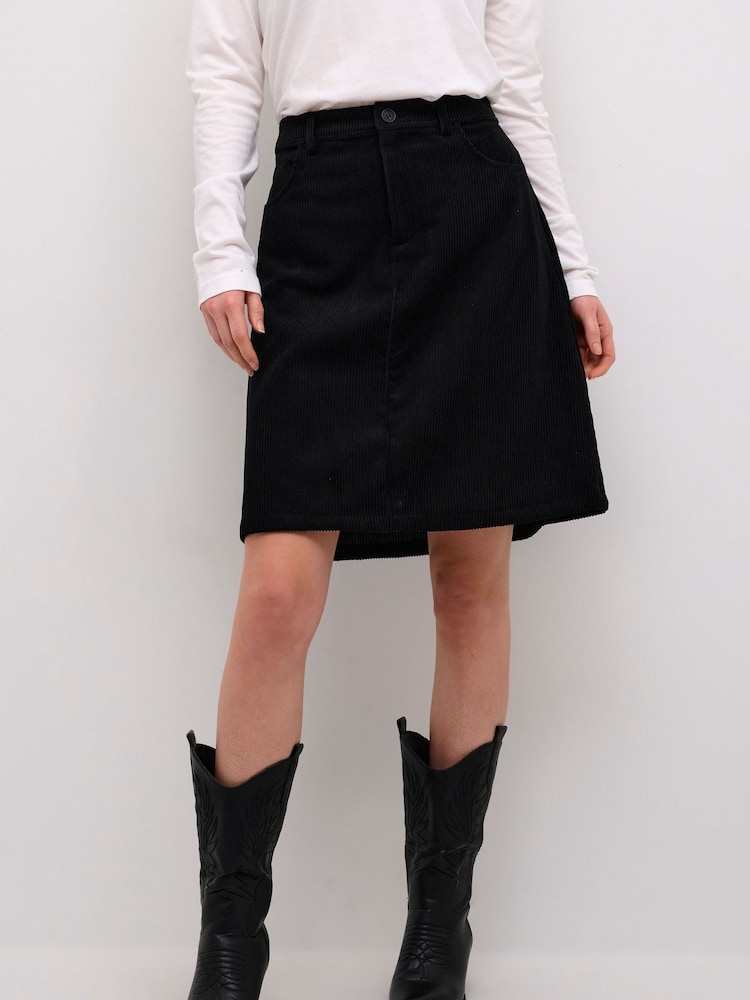 Cream Crcory Above The Knee Corduroy Black Skirt - Image 1 of 6