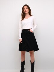 Cream Crcory Above The Knee Corduroy Black Skirt - Image 4 of 6