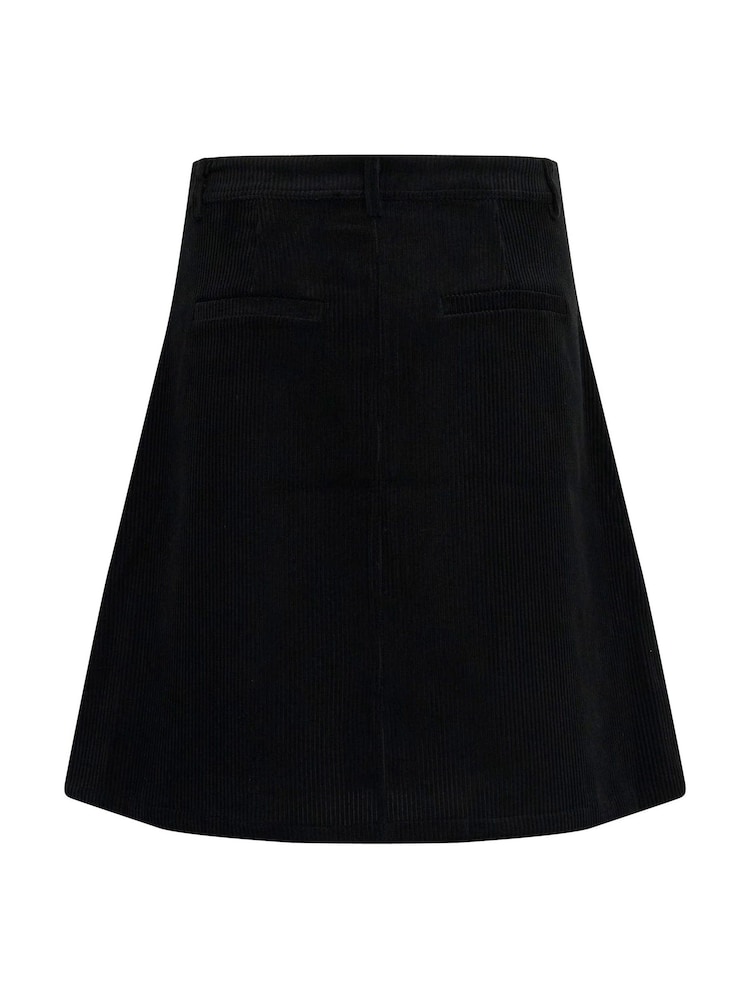 Cream Crcory Above The Knee Corduroy Black Skirt - Image 6 of 6