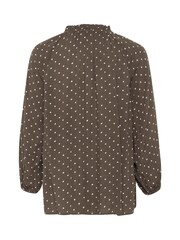 Kaffe Babett 3/4 Sleeve Notch Neck Green Blouse - Image 6 of 6