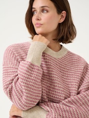 Kaffe KAellery Crew Neck Casual Fit Pullover Jumper - Image 4 of 6
