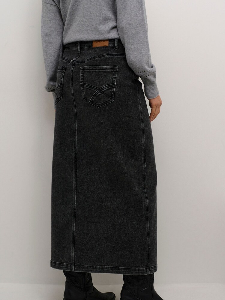 Cream Crebba Denim High-Waisted Maxi Black Skirt - Image 2 of 6 Cream Crebba Denim High-Waisted Maxi Black Skirt - Image 2 of 6