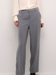 Cream Grey Crcocamia High-Waisted Wide Leg Trousers - Image 1 of 6