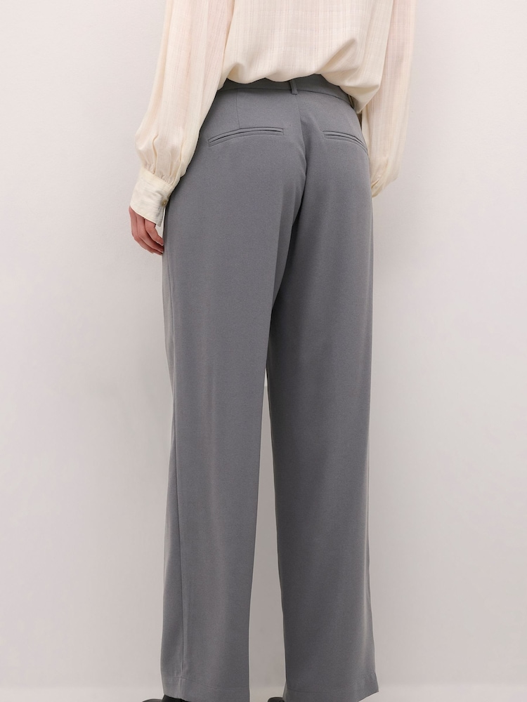 Cream Grey Crcocamia High-Waisted Wide Leg Trousers - Image 2 of 6