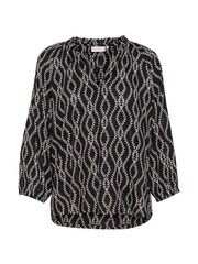 Kaffe KAsigrid 3/4 Sleeves V-notch Neck Black Blouse - Image 5 of 6
