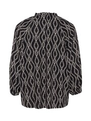 Kaffe KAsigrid 3/4 Sleeves V-notch Neck Black Blouse - Image 6 of 6
