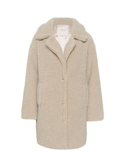 Cream Crthyra Thigh Length Teddybear Cream Coat - Image 2 of 3