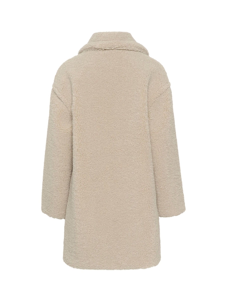 Cream Crthyra Thigh Length Teddybear Cream Coat - Image 3 of 3