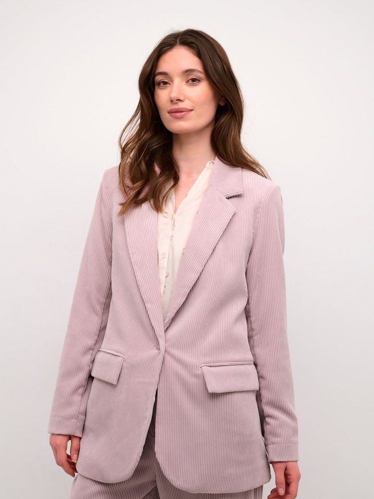 Cream Purple Crcory Single-Breasted Corduroy Blazer - Image 1 of 6