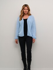 Cream Blue Crniso Open Front Hole Knit Cardigan - Image 4 of 6