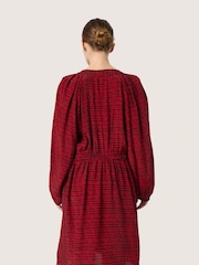 Soaked in Luxury Red Slalize V-Neck Knee Length Sleeve Dress - Image 2 of 6
