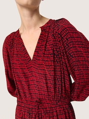 Soaked in Luxury Red Slalize V-Neck Knee Length Sleeve Dress - Image 4 of 6