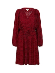 Soaked in Luxury Red Slalize V-Neck Knee Length Sleeve Dress - Image 5 of 6