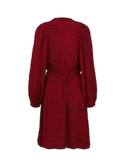 Soaked in Luxury Red Slalize V-Neck Knee Length Sleeve Dress - Image 6 of 6