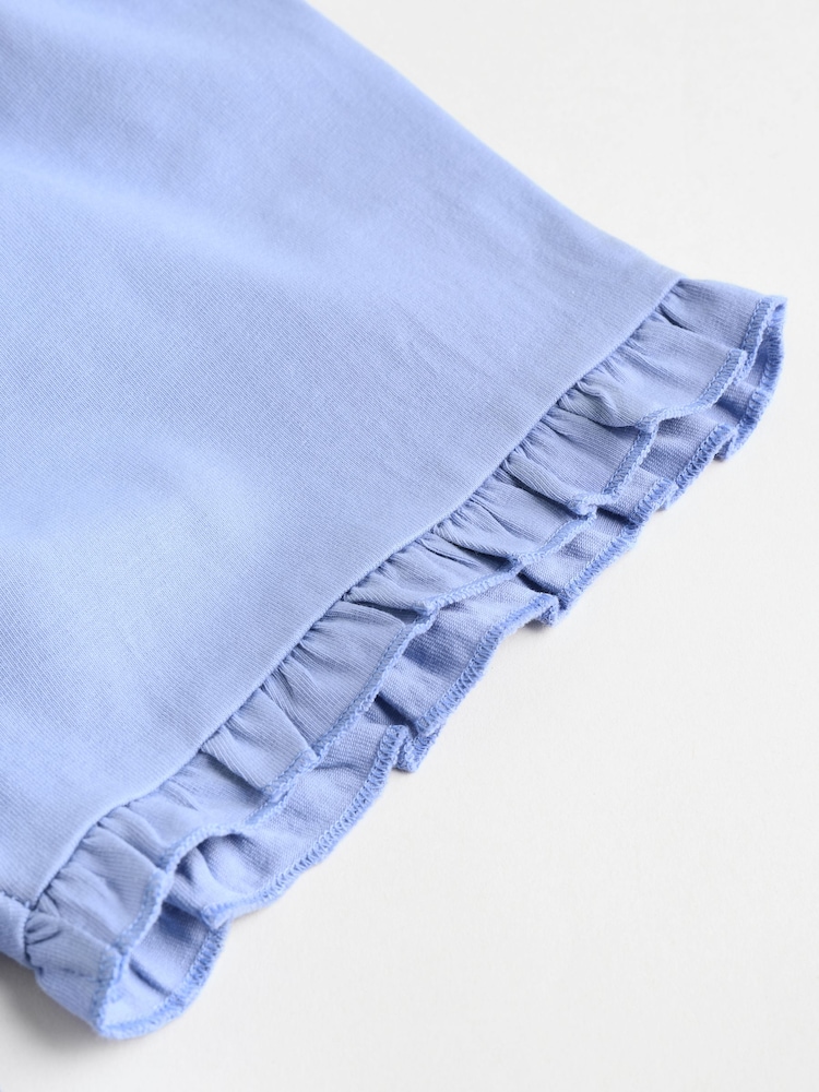 Blue/White Floral Baby Frill T-Shirt and Shorts Set 6 Piece - Image 13 of 16