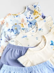 Blue/White Floral Baby Frill T-Shirt and Shorts Set 6 Piece - Image 15 of 16