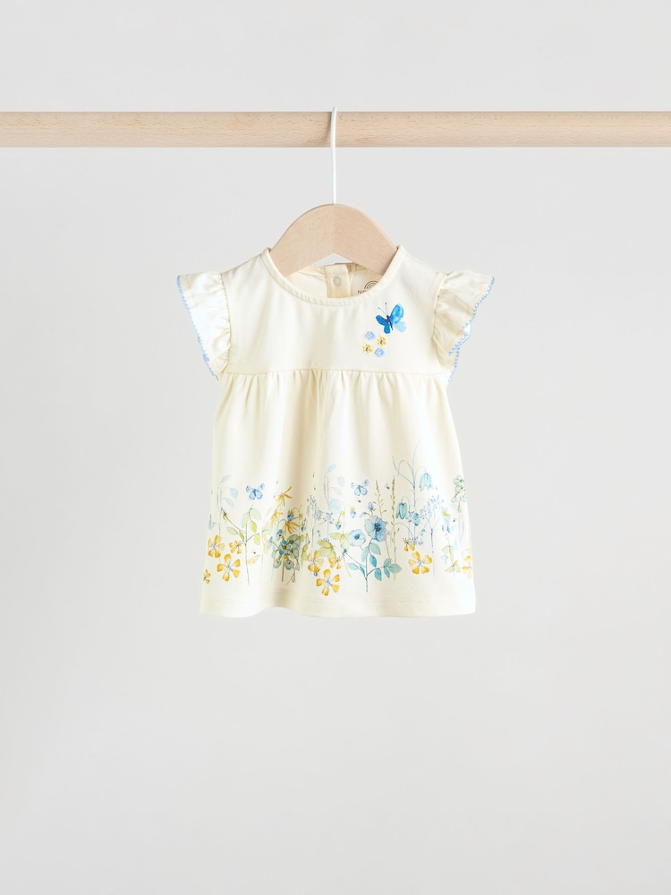 Blue/White Floral Baby Frill T-Shirt and Shorts Set 6 Piece - Image 3 of 16
