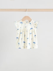 Blue/White Floral Baby Frill T-Shirt and Shorts Set 6 Piece - Image 4 of 16
