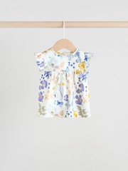 Blue/White Floral Baby Frill T-Shirt and Shorts Set 6 Piece - Image 5 of 16