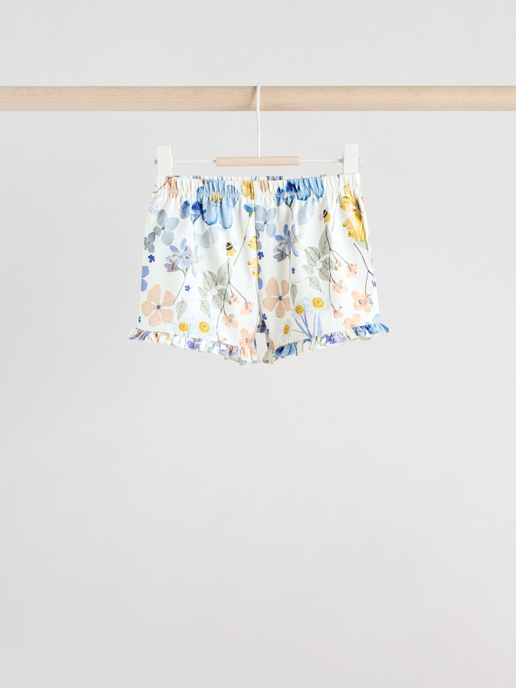 Blue/White Floral Baby Frill T-Shirt and Shorts Set 6 Piece - Image 6 of 16