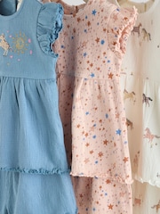 Pink/ White and Blue Horse Baby Frill T-Shirt and Shorts Set 6 Piece - Image 11 of 15