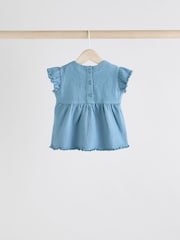 Pink/ White and Blue Horse Baby Frill T-Shirt and Shorts Set 6 Piece - Image 5 of 15