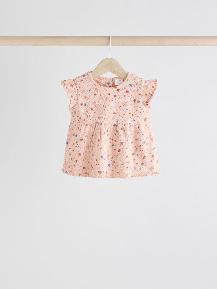 Pink/ White and Blue Horse Baby Frill T-Shirt and Shorts Set 6 Piece - Image 9 of 15