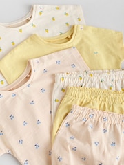 Yellow/ White Fruit - Baby Short Sleeve 100% Cotton Top and Shorts Set - Image 14 of 15