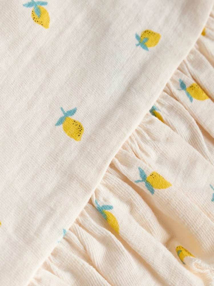Yellow/ White Fruit - Baby Short Sleeve 100% Cotton Top and Shorts Set - Image 15 of 15