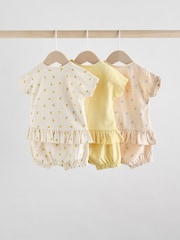 Yellow/ White Fruit - Baby Short Sleeve 100% Cotton Top and Shorts Set - Image 2 of 15