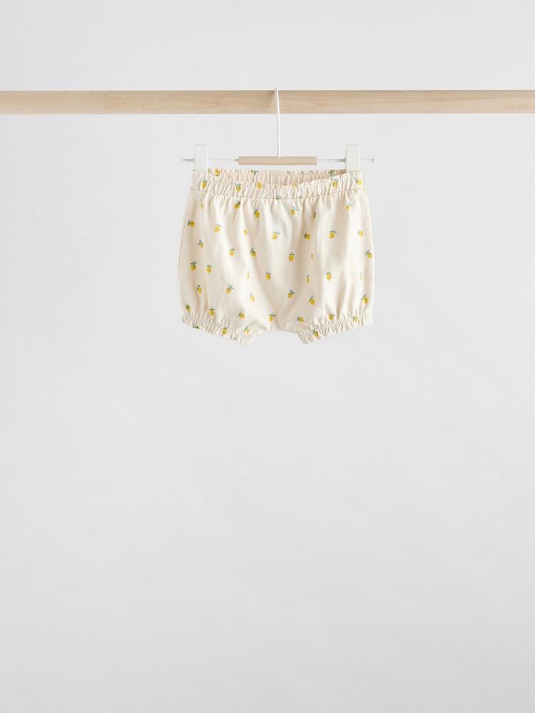 Yellow/ White Fruit Baby Short Sleeve 100% Cotton Top and Shorts Set 6 Piece - Image 7 of 15