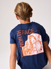 The North Face Navy 100% Cotton Teen Half Dome Photo Back Print T-Shirt - Image 1 of 4