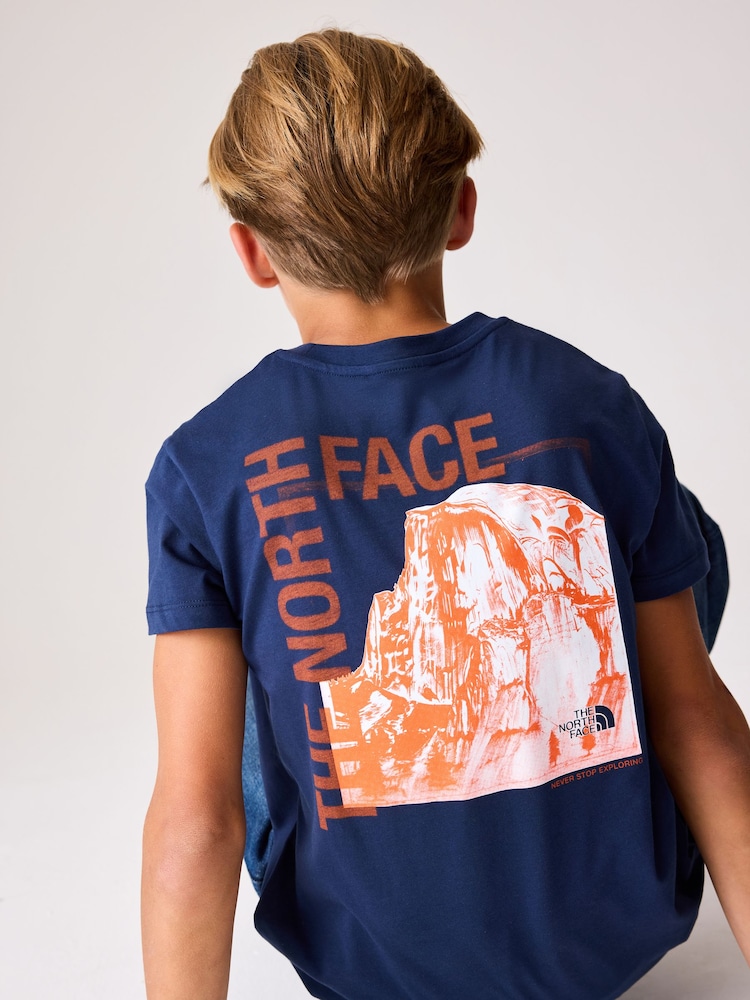 The North Face Navy 100% Cotton Teen Half Dome Photo Back Print T-Shirt - Image 1 of 4