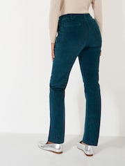 Crew Clothing Company Green Cord Tapered Trousers - Image 2 of 5