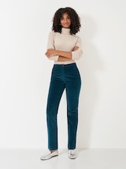 Crew Clothing Company Green Cord Tapered Trousers - Image 3 of 5